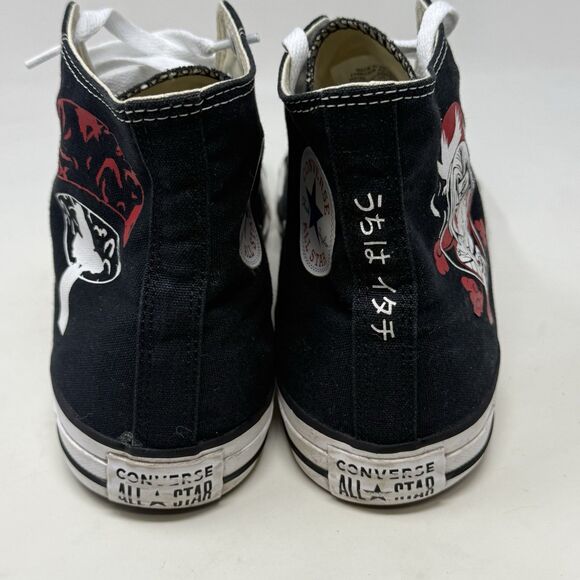 Converse All Star Itachi Uchiha Sneakers Mens 10.5 Black High Top Shoes Naruto - Picture 12 of 16
